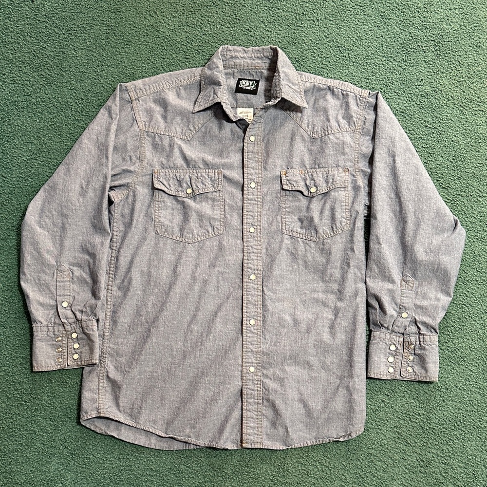 Stylish Gray Casual Button Down Work Shirt